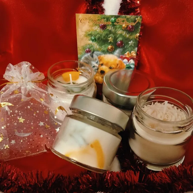 Свечи соевые кокосовые контейнерные