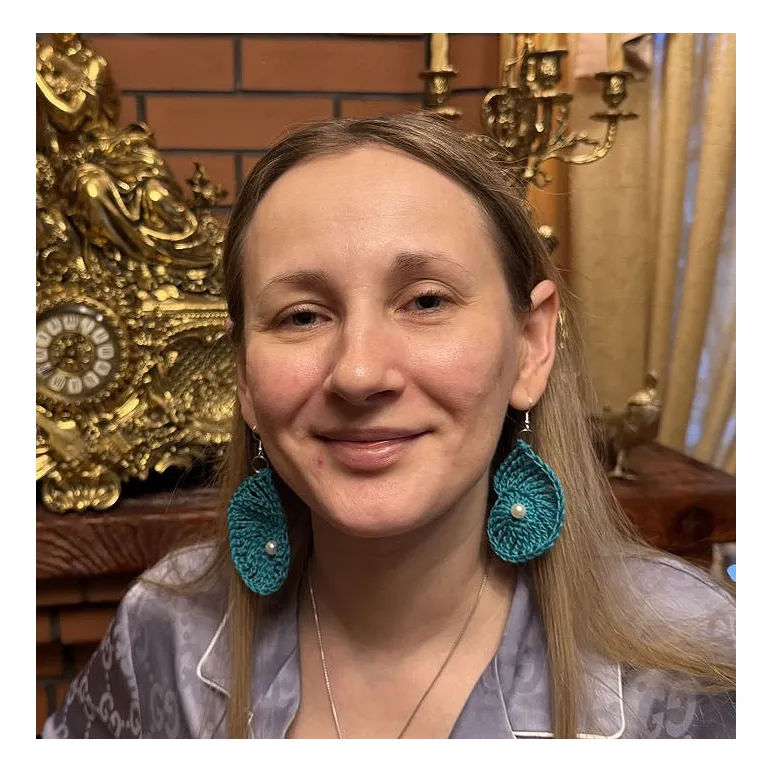 Сережки вязаные улитки