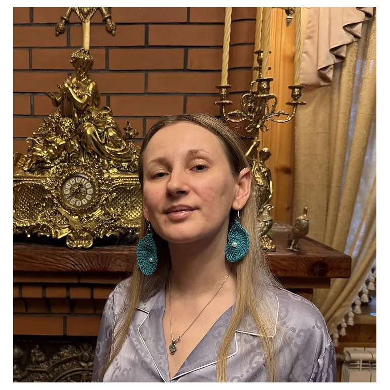 Сережки вязаные улитки