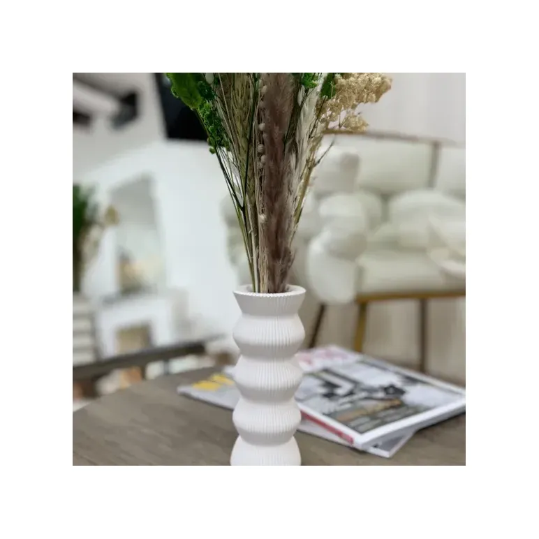 Ваза из гипса декоративная для сухоцветов "Ананас"