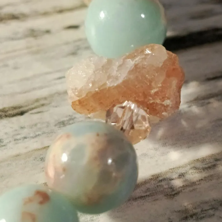 Браслет из варисцита и кварца