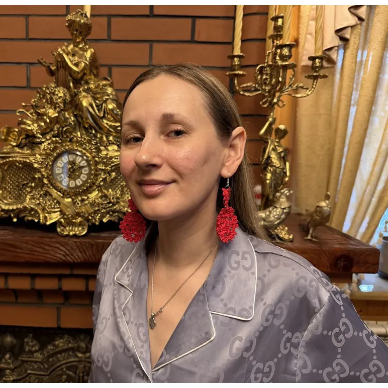 Вязанные сережки солнце