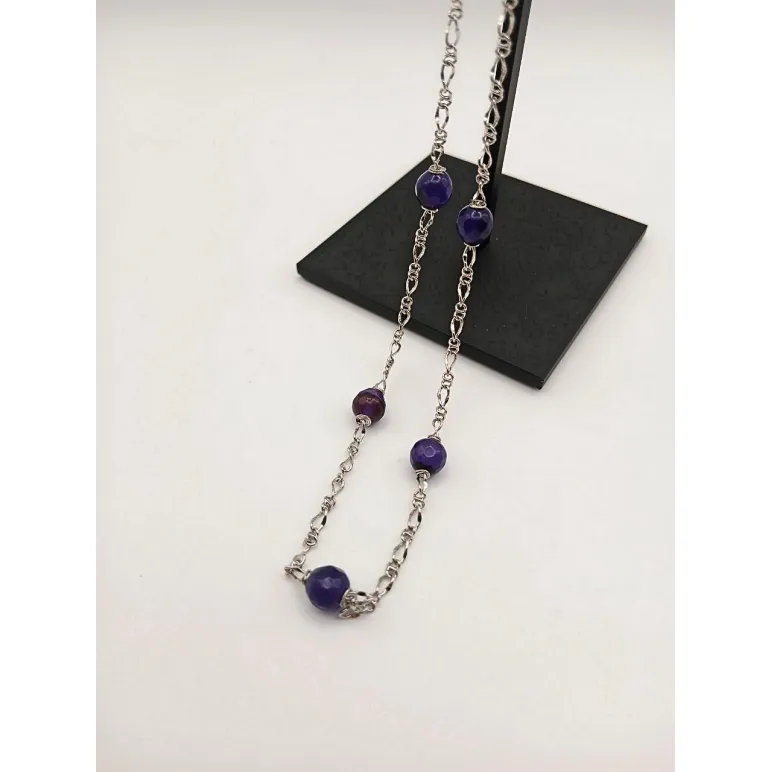 Цепочка с гранёным аметистом
