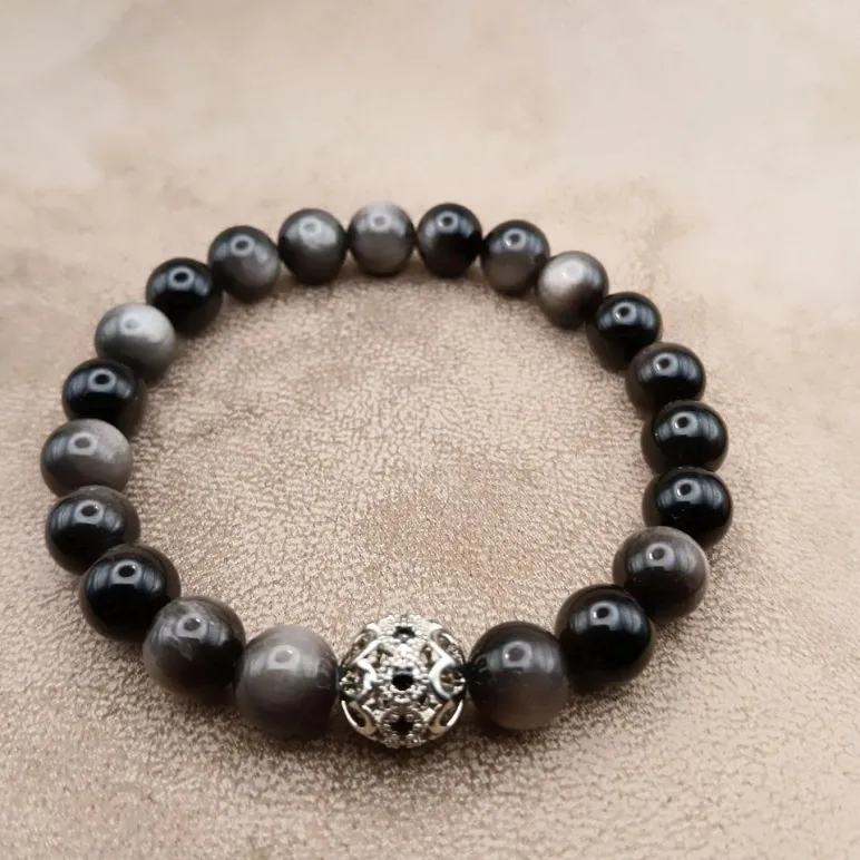 Браслет с обсидианом