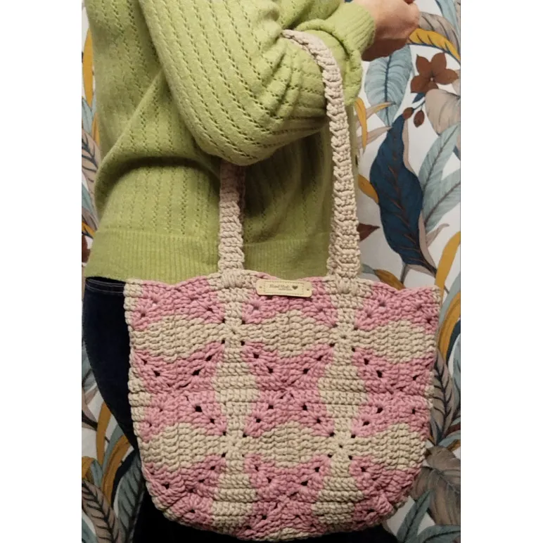 Сумка женская, хозяйственная из хлопчатобумажного шнура