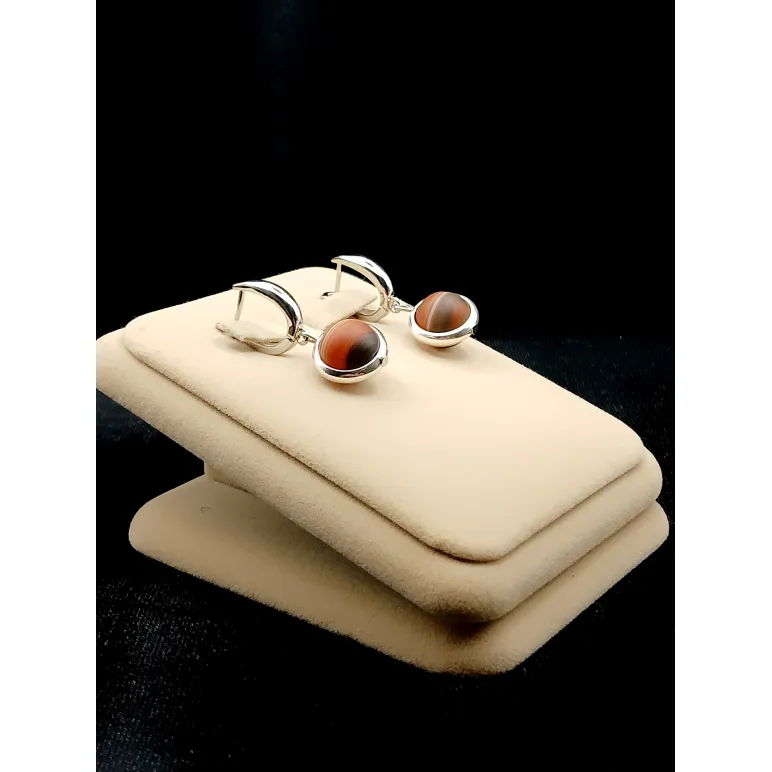 Серьги с сердоликом