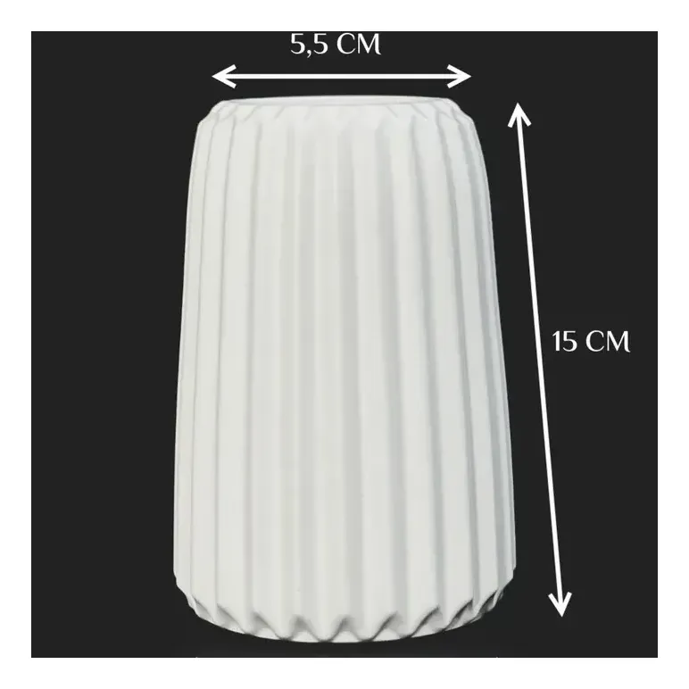 Ваза из гипса 15 см интерьерная ДЕКОР67, для сухоцветов