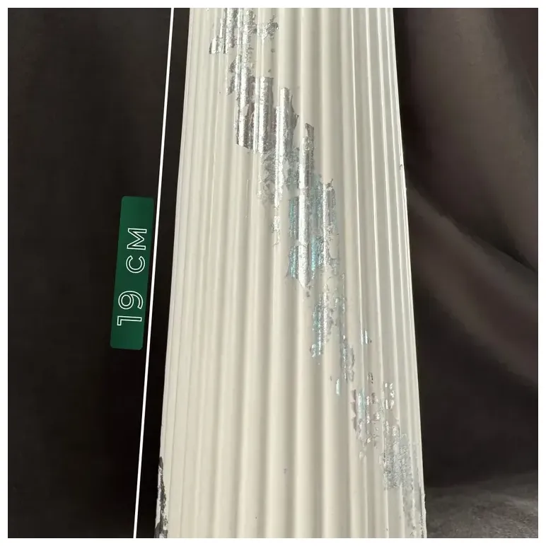 Ваза настольная "ДЕКОР67", гипс, ручная работа, серебряная поталь, 19 см