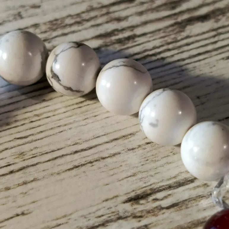 Браслет из граната и кахолонга с хрусталем