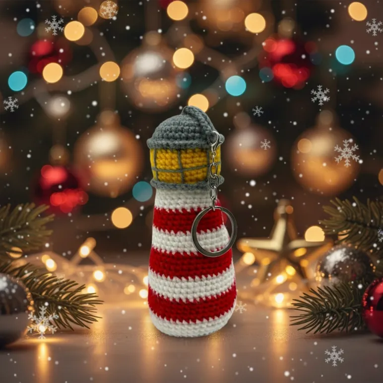 Брелок Маяк вязаный крючком