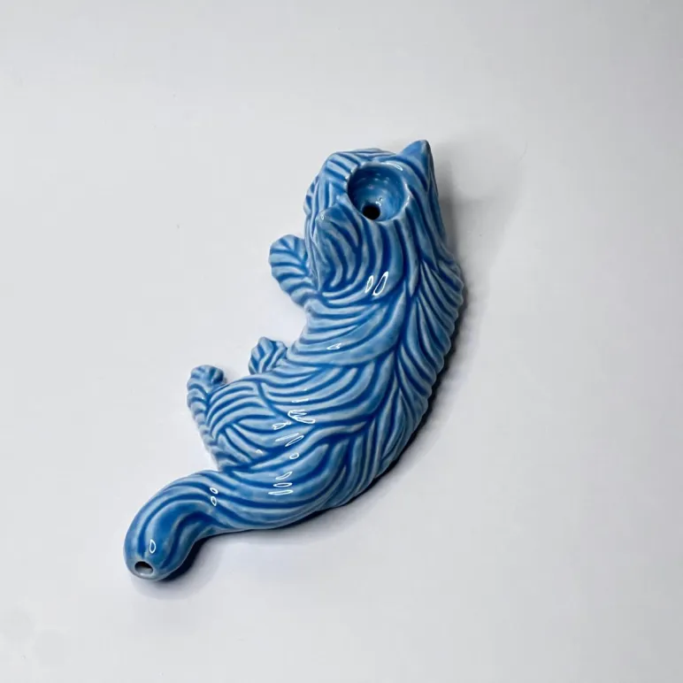 Курительная трубка Кота Морозный голубой