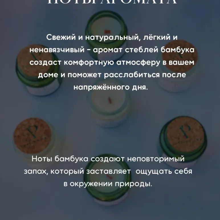 Свеча ароматическая PANED ART, Нежный бамбук, 100 мл