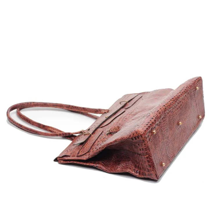 Сумка шоппер: в стиле HERMES, кайман коньяк