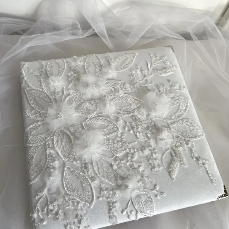 Фотоальбом свадебный, белый, с цветами