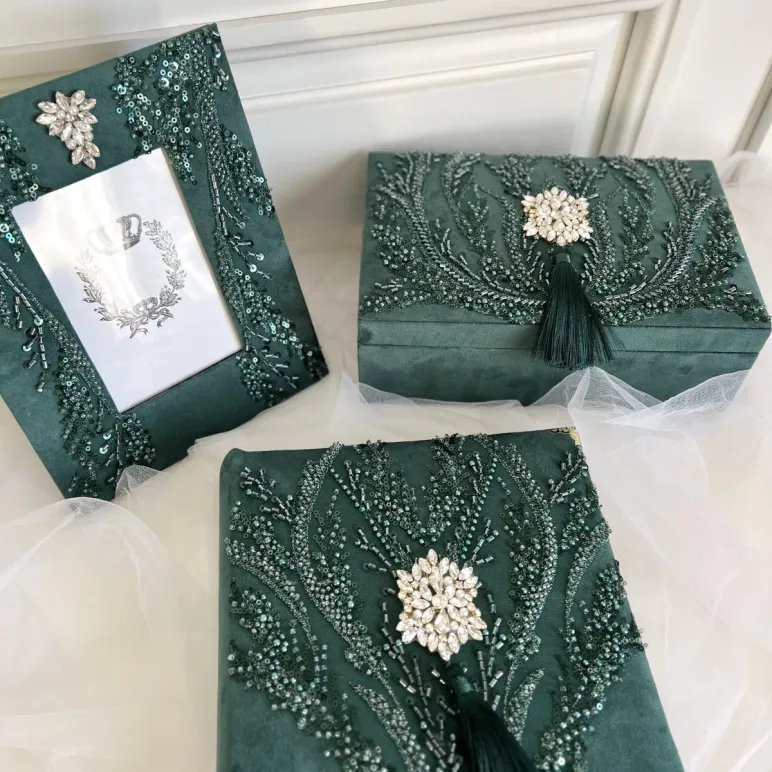 Фотоальбом свадебный, изумруд