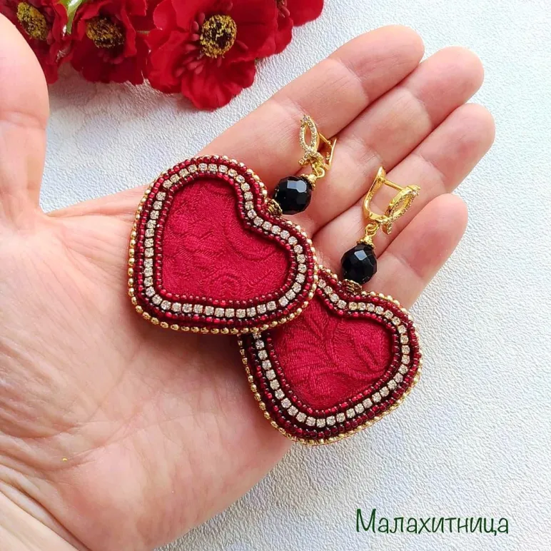 Серьги сердца "По любви"