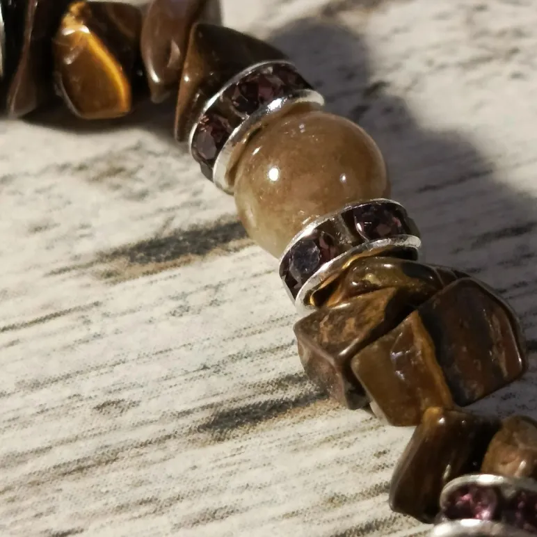 Браслет из яшмы и тигрового глаза