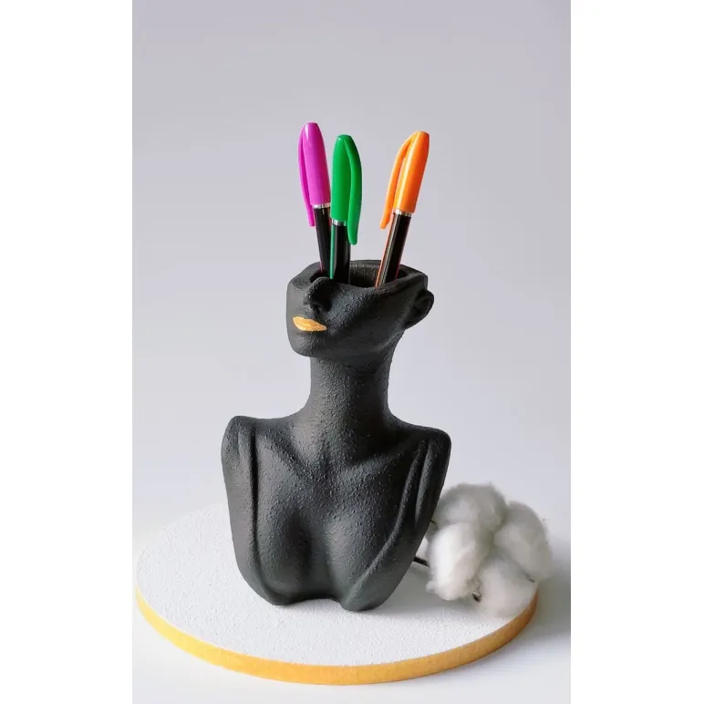 Вазочка для сухоцветов, органайзер из гипса. Высота 14, ширина 10см.