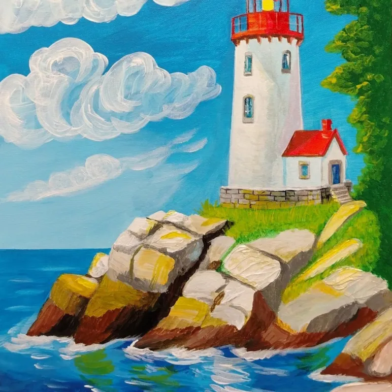 Картина Маяк с домиком