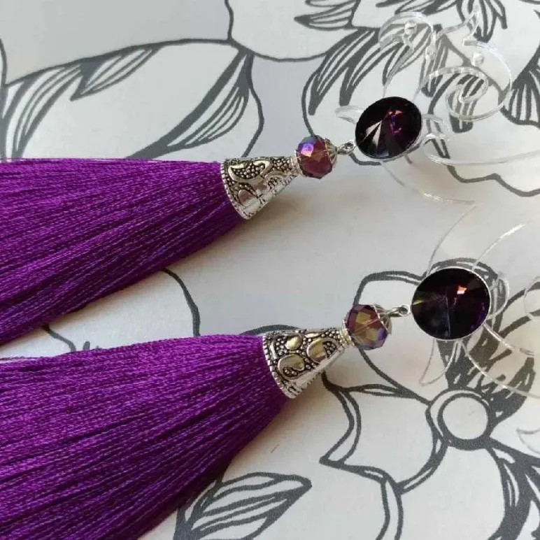 Серьги-кисти "Запах лаванды"