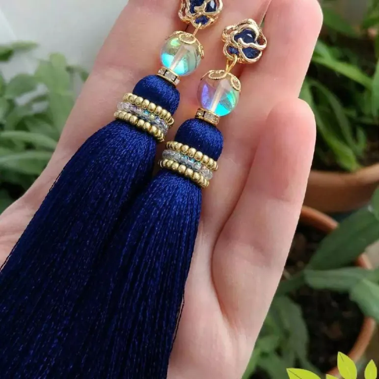 Серьги-кисти "Первоцветы"