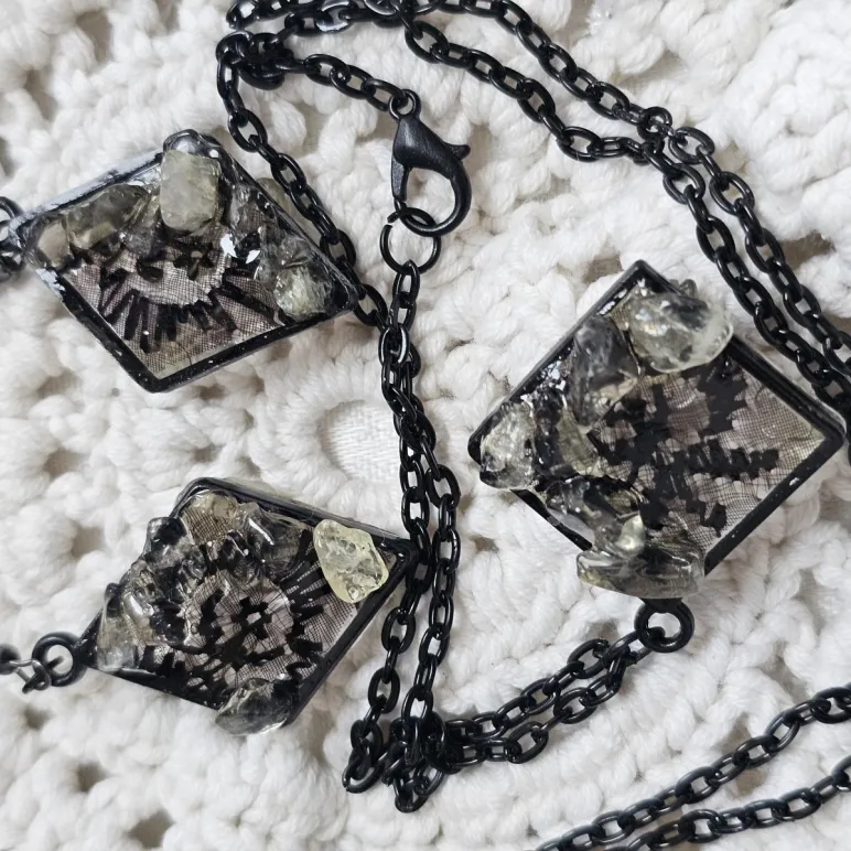 Комплект серьги и кулон ручной работы