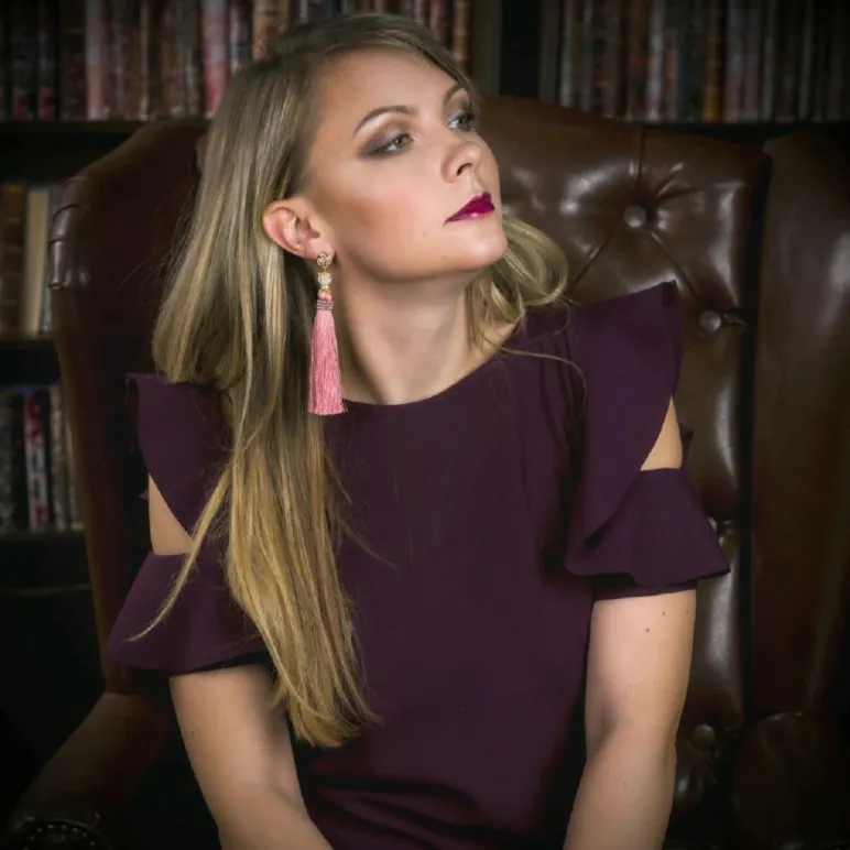 Серьги-кисти «Когда зацвёл миндаль».