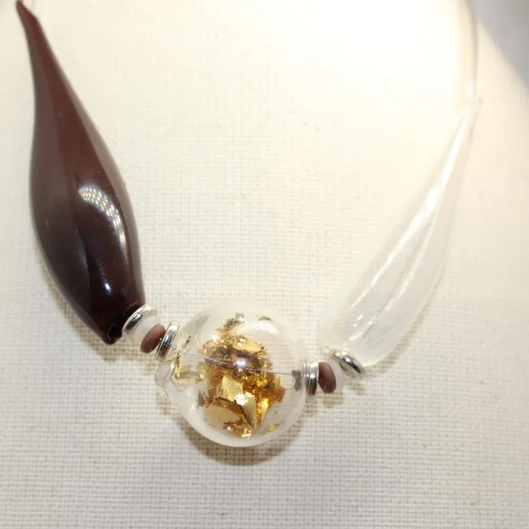 Комплект украшений Золото в шоколаде колье и серьги