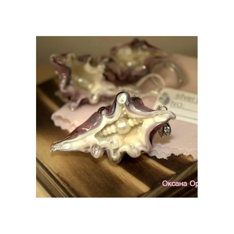 Комплект украшений "Зов океана" муранское стекло