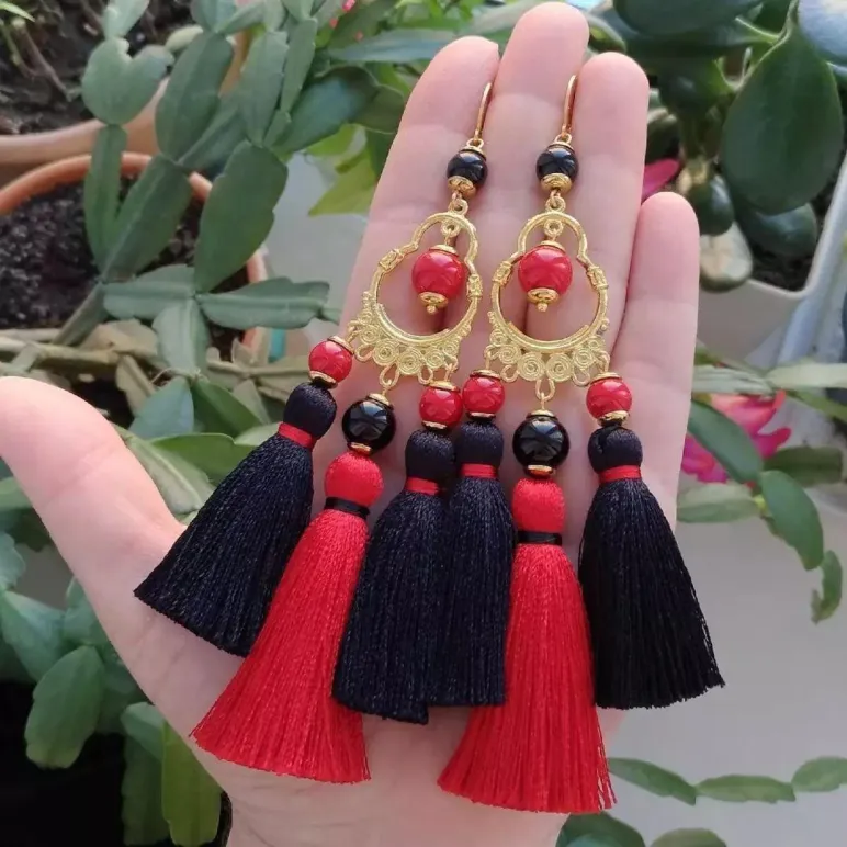 Серьги-кисти "Последний ход королевы"