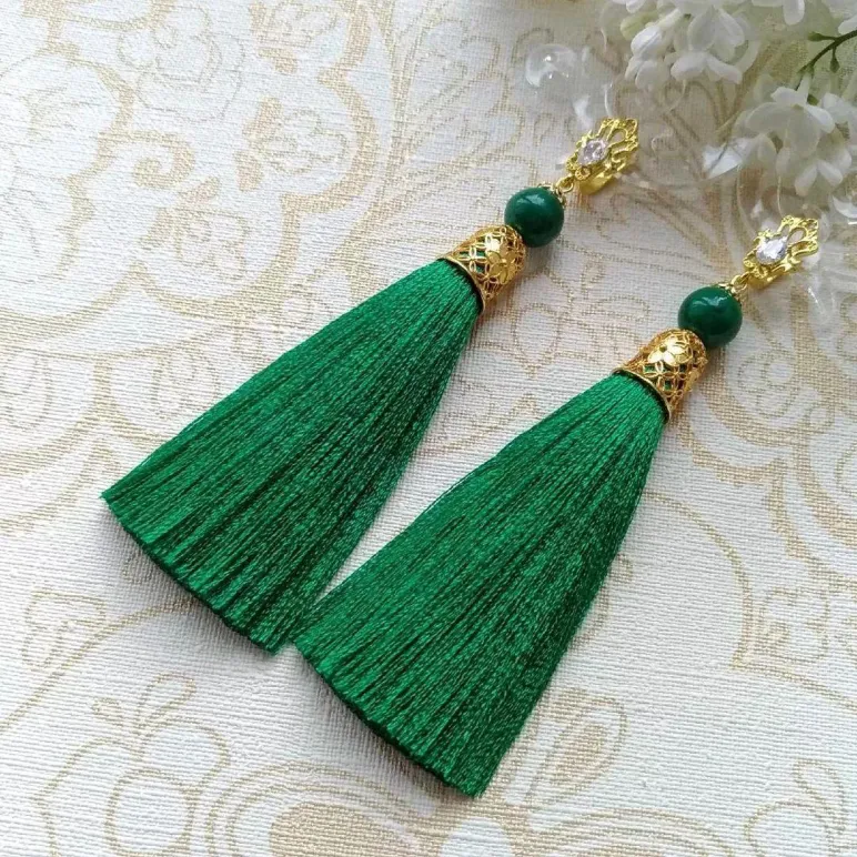 Серьги-кисти "Хозяйка летнего лета"