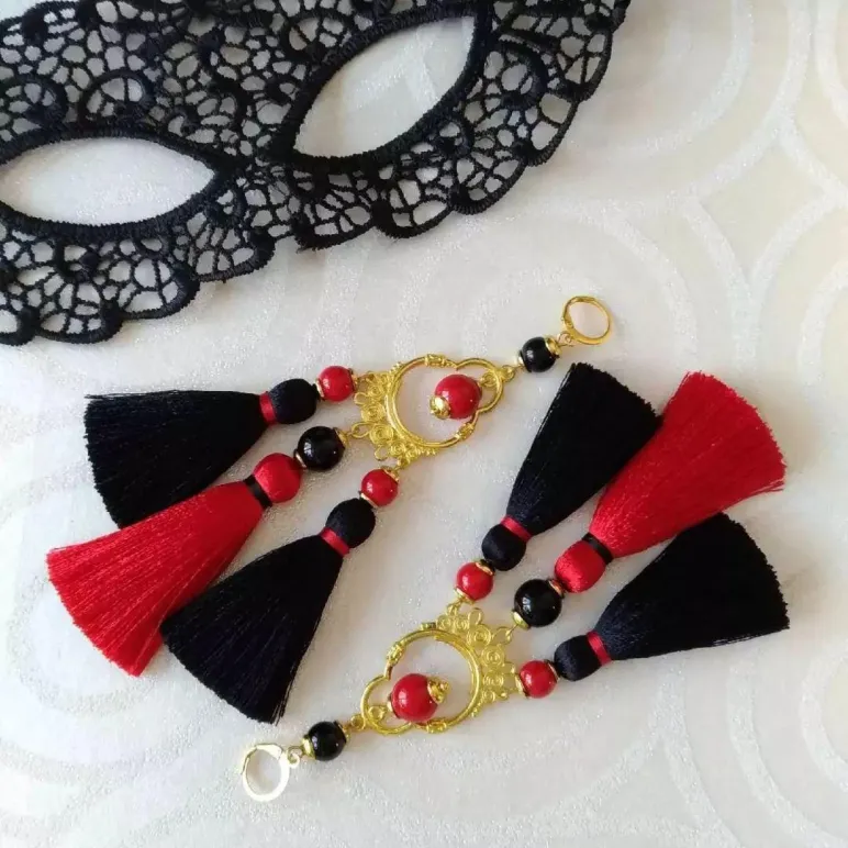 Серьги-кисти "Последний ход королевы"