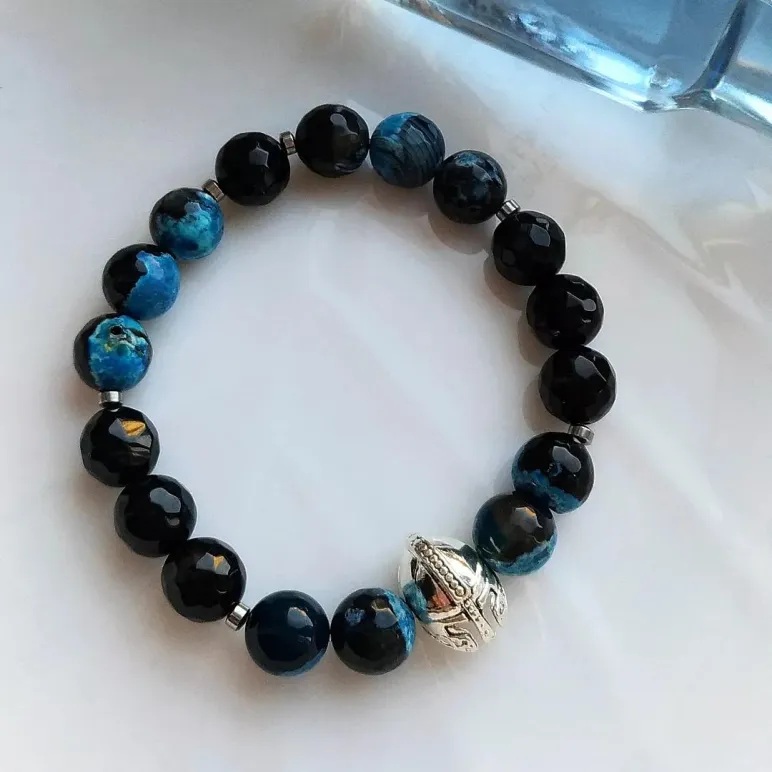 Мужской браслет из агатов