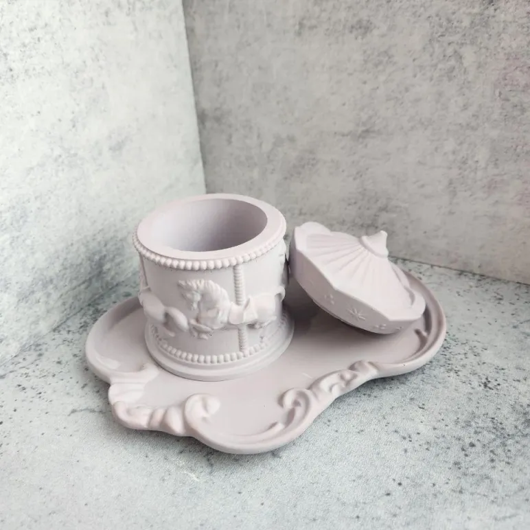 Интерьерный набор из гипса - поднос+шкатулка