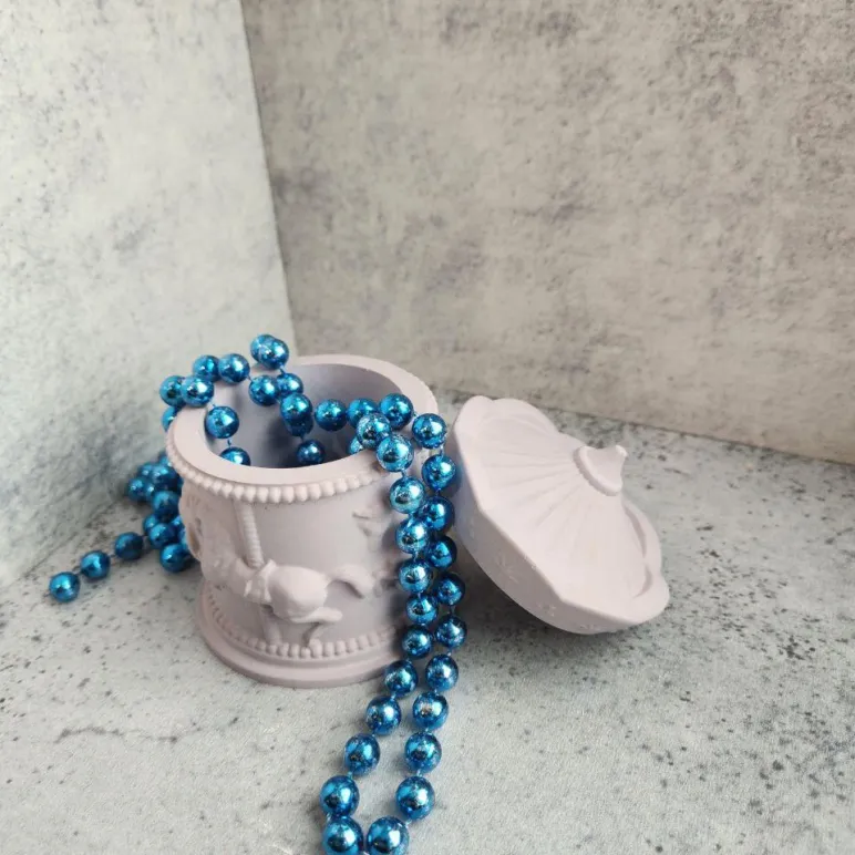 Интерьерный набор из гипса - поднос+шкатулка