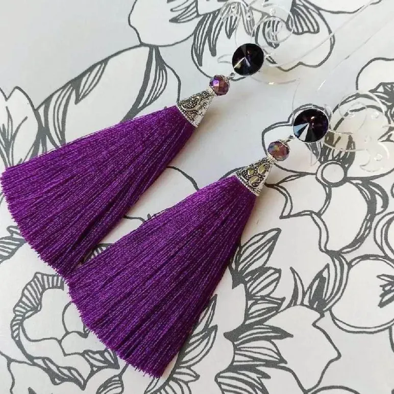 Серьги-кисти "Запах лаванды"