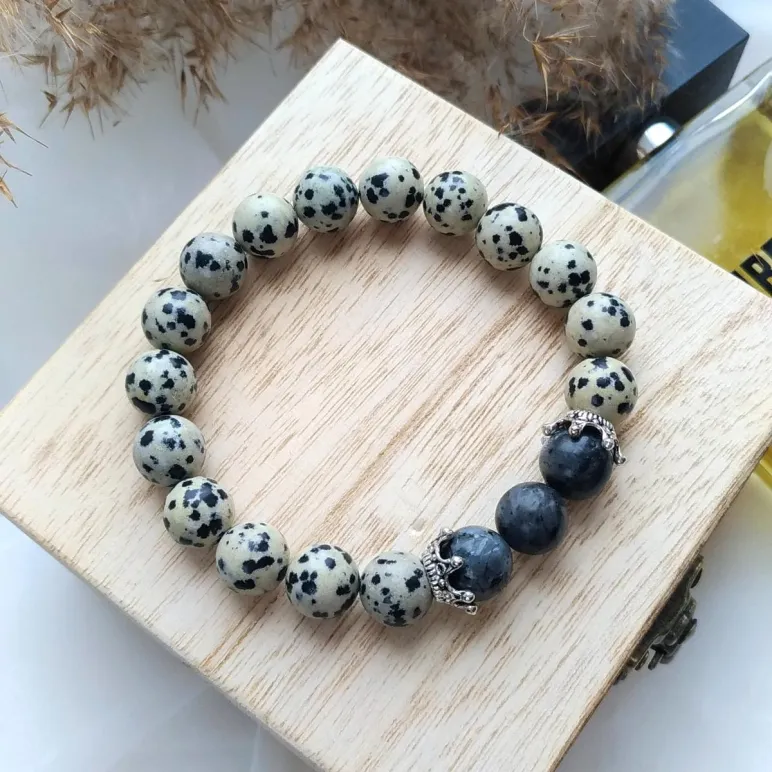 ​Мужской браслет с яшмой и лабродором