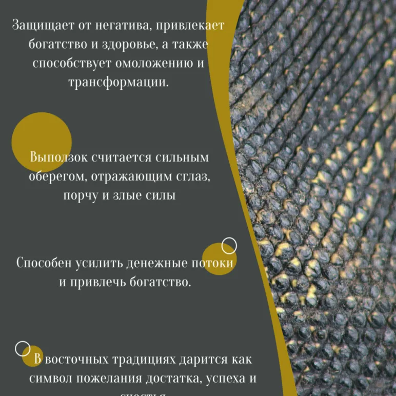 Кулон с агатом и шкурой змеи ручной работы