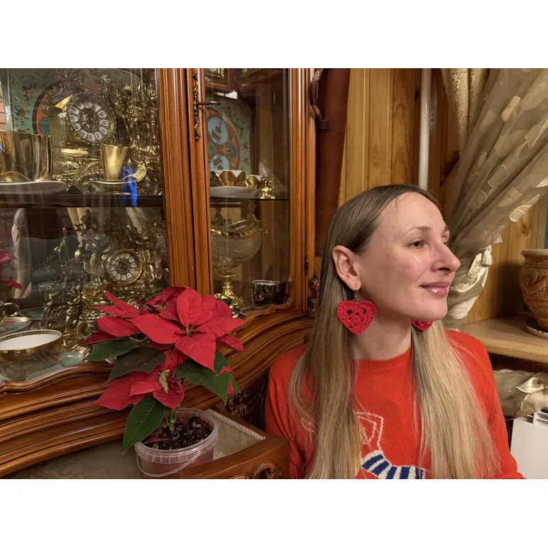 Сережки сердечки