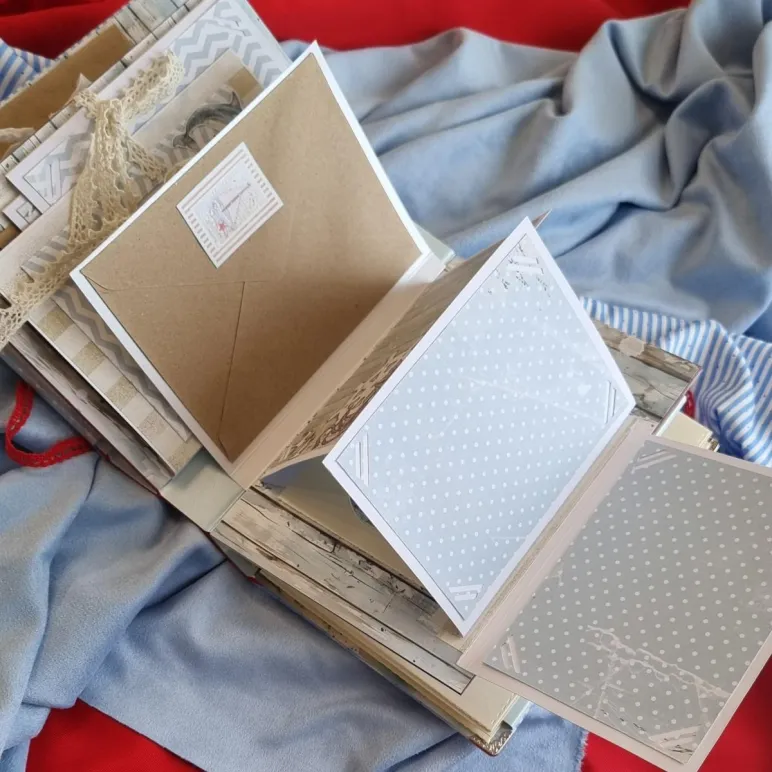 Фотоальбом ручной работы в морском стиле, упакован и с открыткой