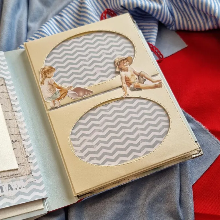 Фотоальбом ручной работы в морском стиле, упакован и с открыткой