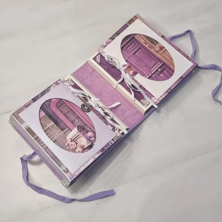 Фотоальбом ручной работы на 30 фотографий в подарочной упаковке с открыткой