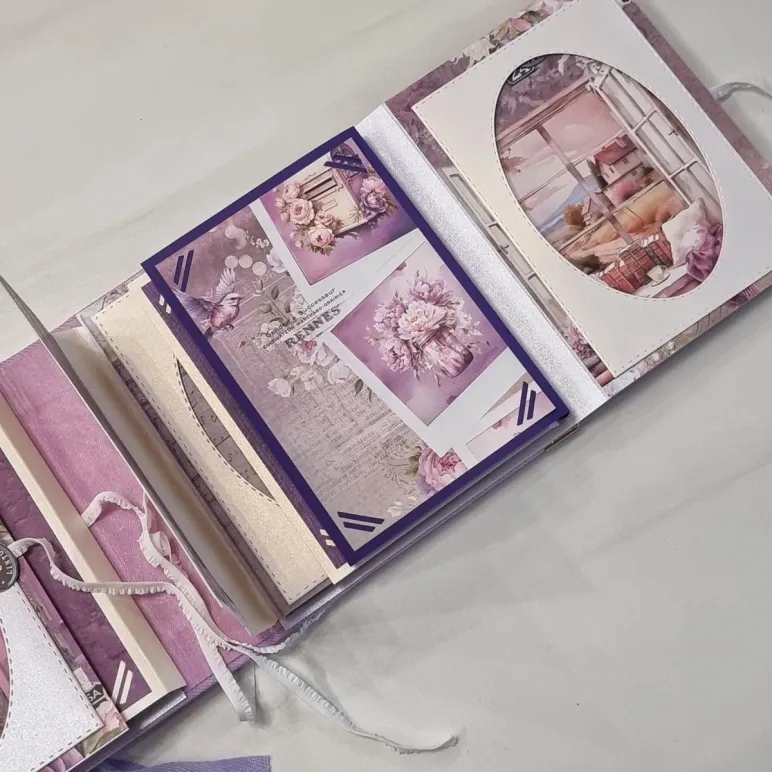 Фотоальбом ручной работы на 30 фотографий в подарочной упаковке с открыткой