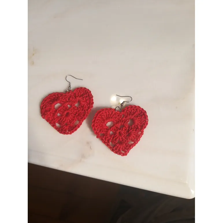 Сережки сердечки