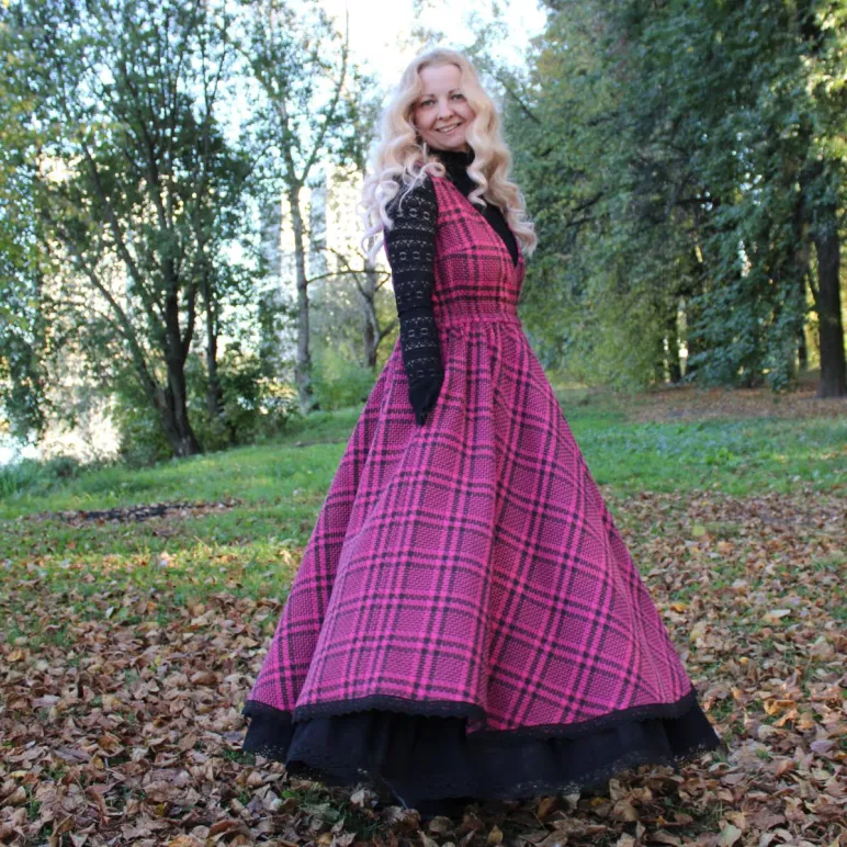 Сарафан теплый в стиле бохо с подъюбником