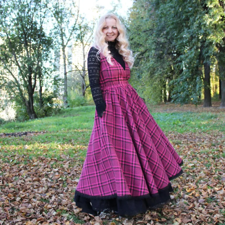 Сарафан теплый в стиле бохо с подъюбником