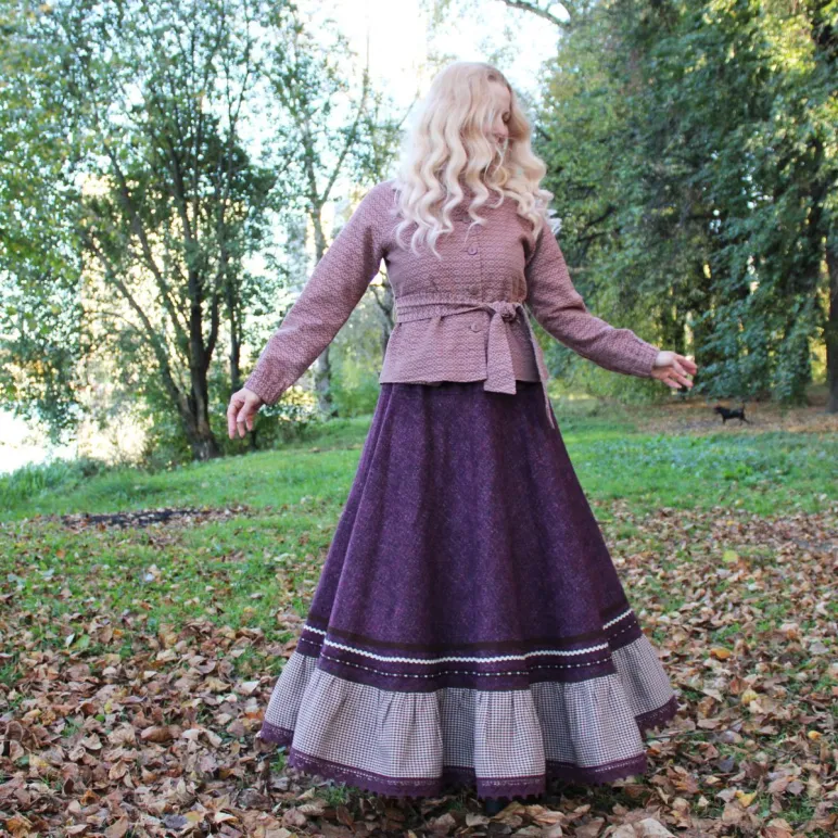 Юбка полушерстяная в стиле бохо. Юбка на осень-весну