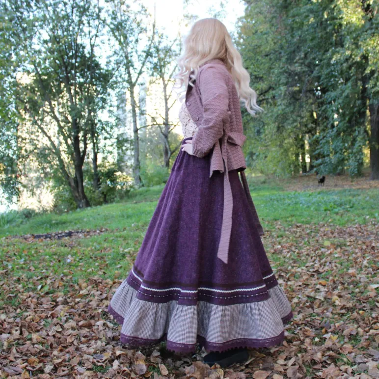 Юбка полушерстяная в стиле бохо. Юбка на осень-весну