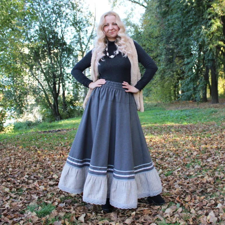 Юбка полушерстяная на осень-весну. Юбка в стиле бохо