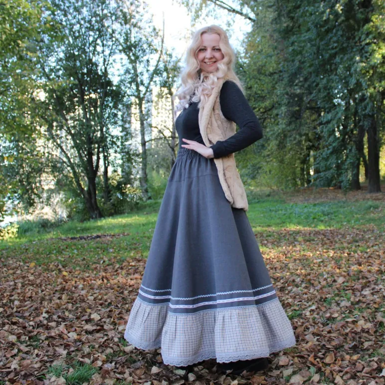 Юбка полушерстяная на осень-весну. Юбка в стиле бохо